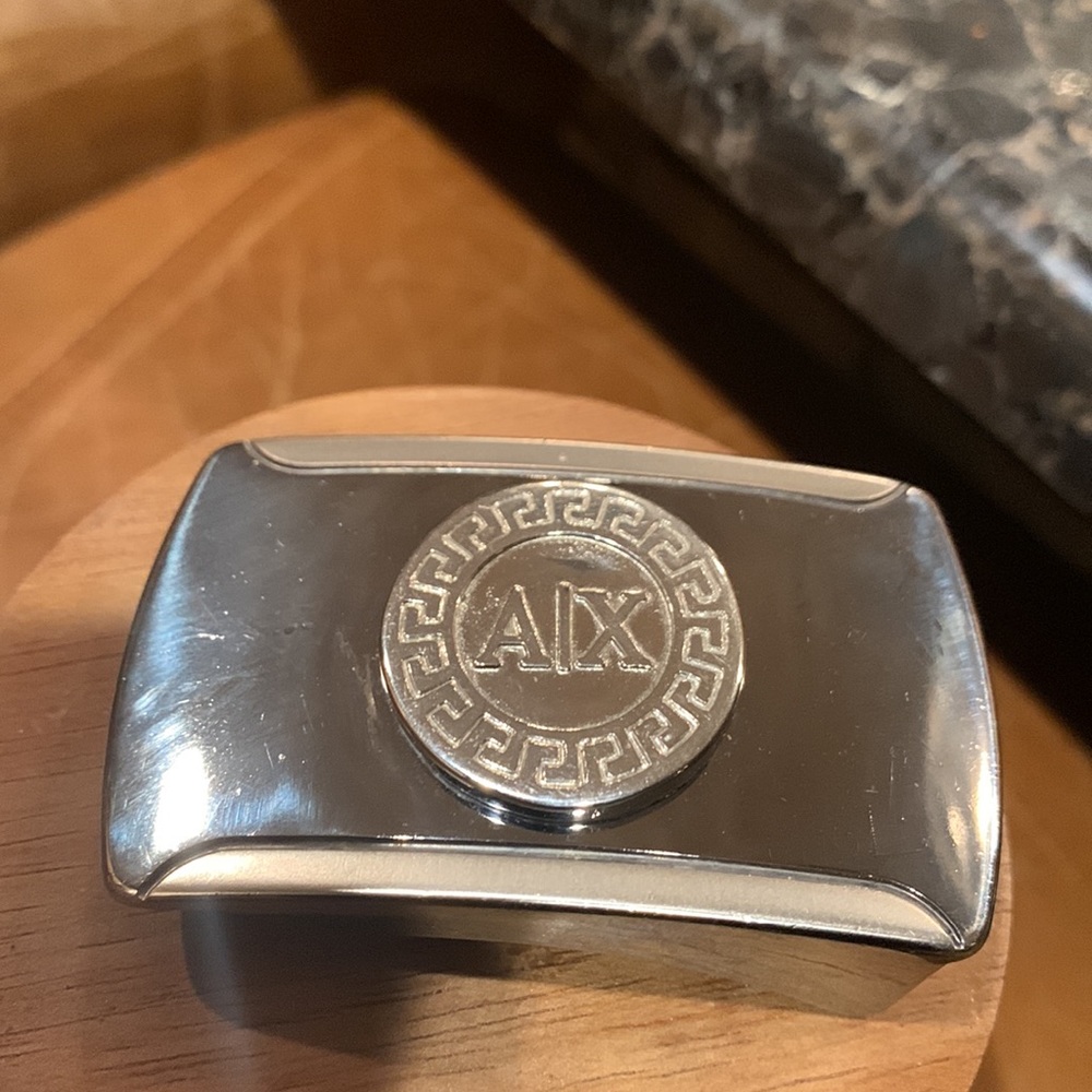 Armani Exchange silver belt buckle unisex